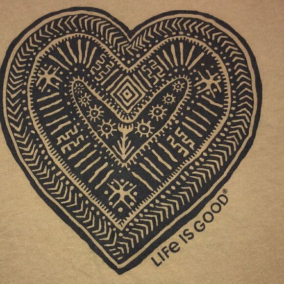 Life is Good Olive Green Shirt sleeve T-shirt size small - Picture 2 of 3